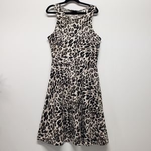 H&M Leopard Print Sleeveless Fit & Flare Dress Size Small Animal Print Y2K